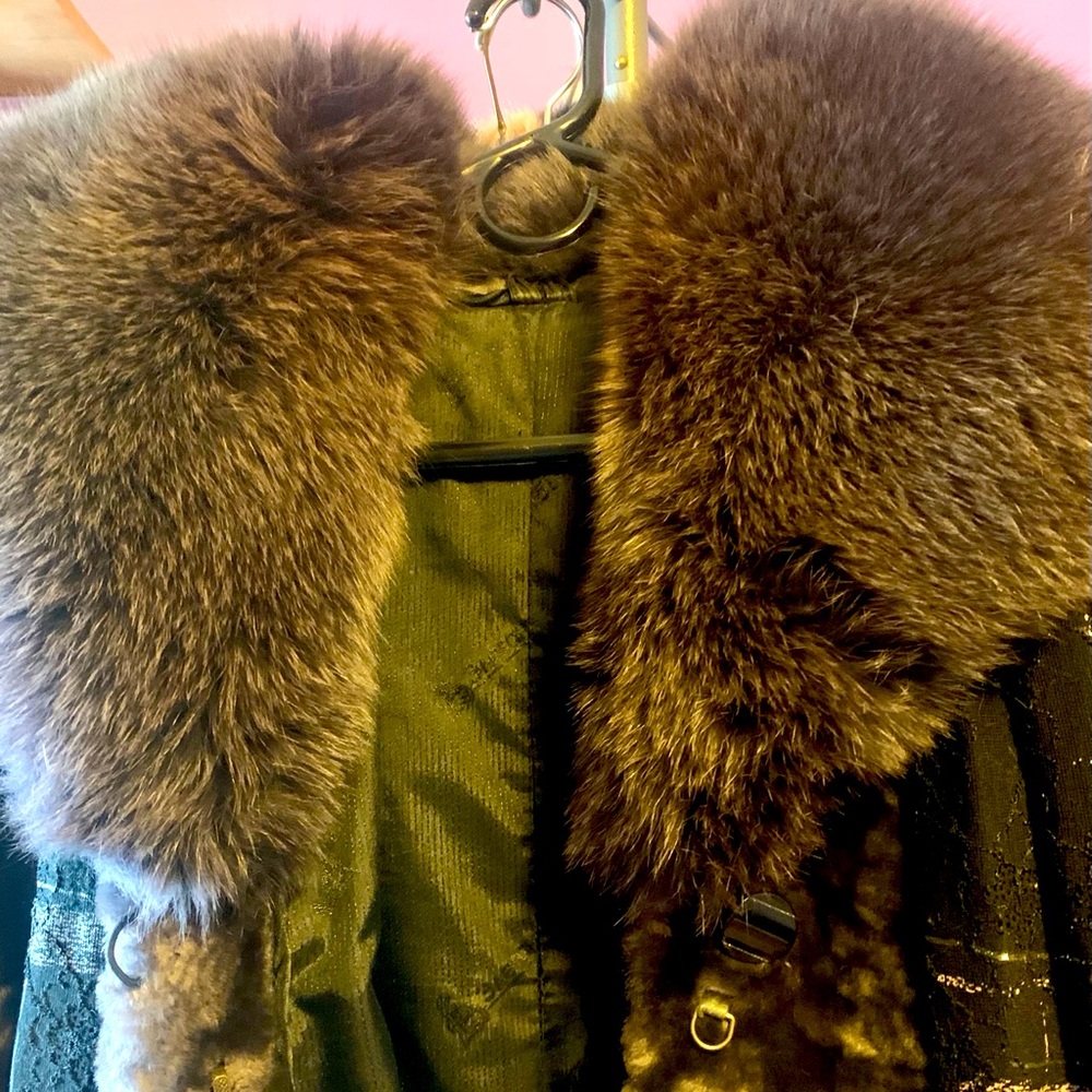 Sheared Lambs wool coat with full Fox collar